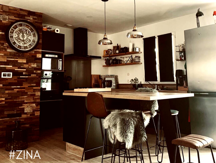 SUSPENSION DESIGN VERRE TRANSPARENT NOIR - ZINA